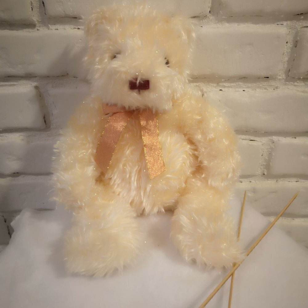 TY Large 14" Beanie Baby with Ribbon Bow & Metallic Sparkles